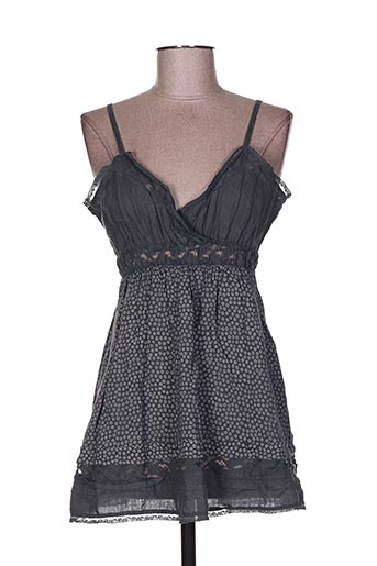 120% lino chemises femme de couleur gris