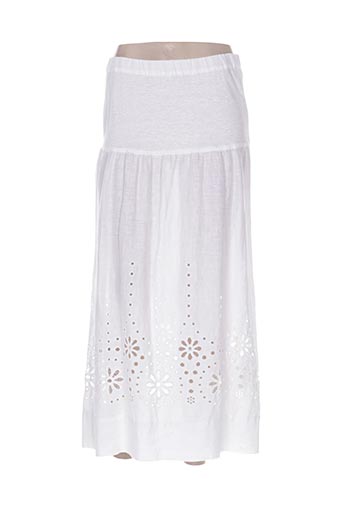 120% lino jupes femme de couleur blanc