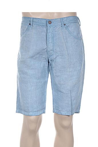 120% lino shorts / bermudas homme de couleur bleu