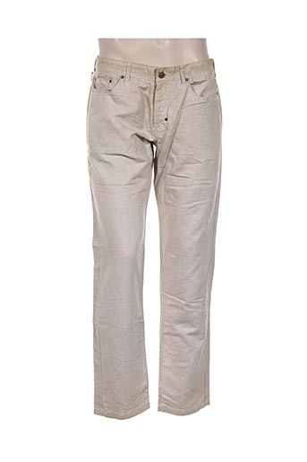 120% lino pantalons homme de couleur beige