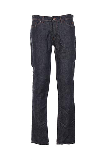 120% lino pantalons homme de couleur bleu