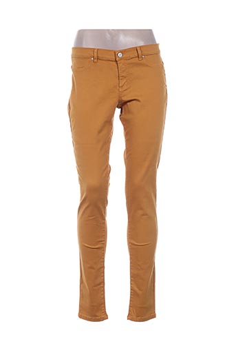 ikks pantalons femme de couleur jaune