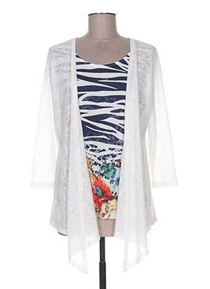 Pull col rond blanc ALEXE pour femme