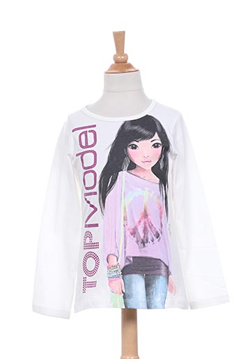 top model t-shirts fille de couleur blanc
