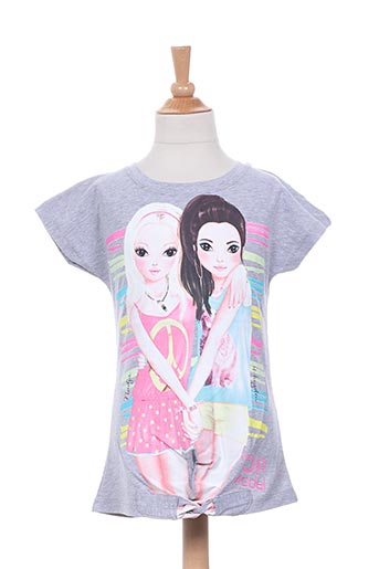 top model t-shirts fille de couleur gris