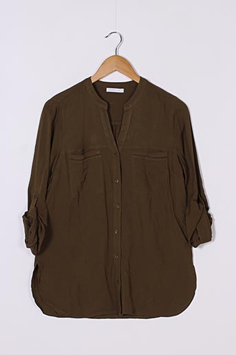 Gemo Chemisiers Manches Longues Femme De Couleur Vert En Occasion  1616724-vert00 - Modz