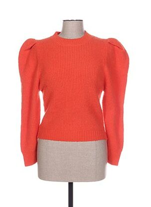 Pull col rond orange FLAM MODE pour femme