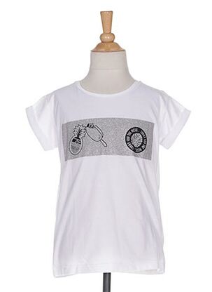 T-shirt manches courtes blanc SORRY 4 THE MESS pour fille