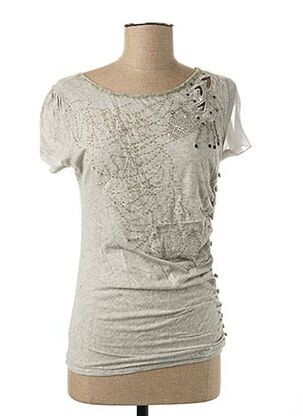 T-shirt manches courtes gris CHILLI COUTURE pour femme