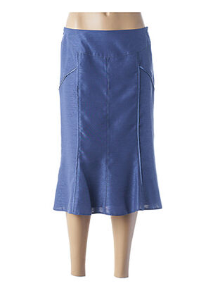 Jupe mi-longue bleu GUY DUBOUIS pour femme