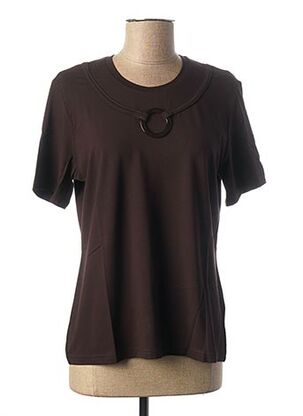T-shirt manches courtes marron LISA CHESNAY pour femme