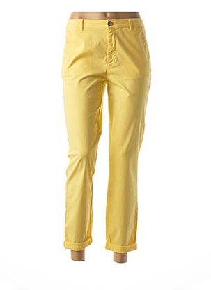Pantalon droit jaune SIGNE NATURE pour femme
