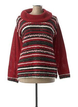 Pull col rond rouge EVALINKA pour femme