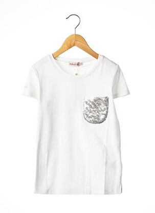 T-shirt manches courtes blanc BOBOLI pour fille