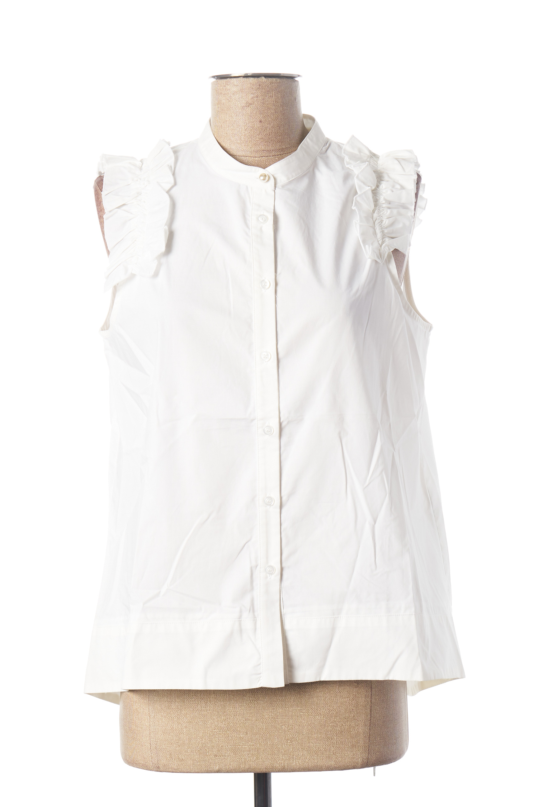 Kocca Chemisiers Sans Manche Femme De Couleur Blanc En Destockage 1641711 Blanc0 Modz