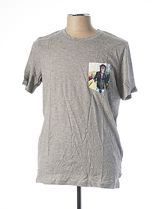 T-shirt manches courtes gris JACK & JONES pour homme