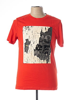 T-shirt manches courtes orange JACK & JONES pour homme