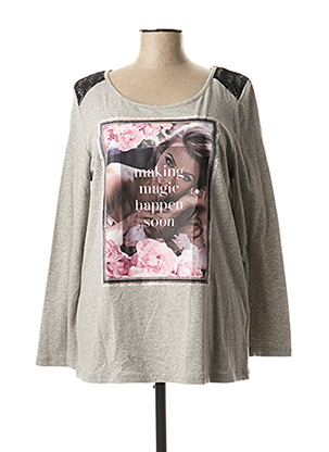 T-shirt manches longues gris EMOI BY EMONITE pour femme