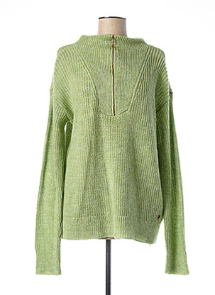 Pull col cheminée vert MUSTANG pour femme