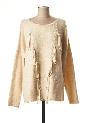 Pull col rond beige ONE STEP pour femme