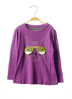 T-shirt manches longues violet MILK ON THE ROCKS pour fille