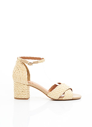 Sandales/Nu pieds beige WHAT FOR pour femme