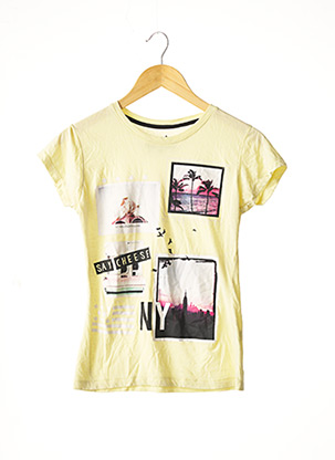 T-shirt manches courtes jaune ATMOSPHERE pour femme