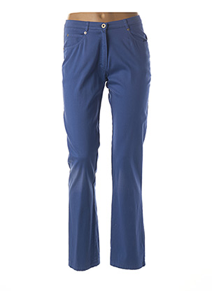 Pantalon droit bleu FRANCE RIVOIRE pour femme