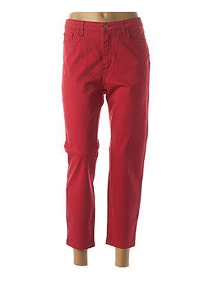 Jeans coupe slim rouge LCDN pour femme