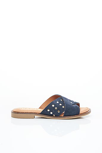 Kaola Mules Sabots Femme De Couleur Bleu En Destockage 1732440-bleu00 - Modz