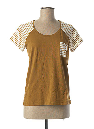 T-shirt marron BLANC BOHEME pour femme