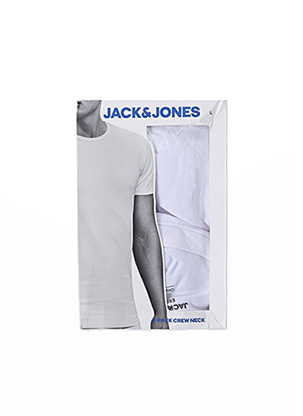 T-shirt manches courtes blanc JACK & JONES pour homme