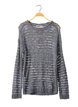 Pull col rond gris PEPE JEANS pour fille