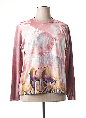 Pull col rond rose CL pour femme
