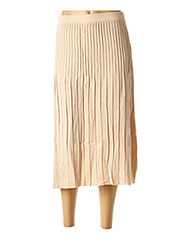 Jupe midi en jean beige fendue derrière