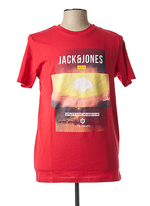 T-shirt manches courtes rouge JACK & JONES pour homme