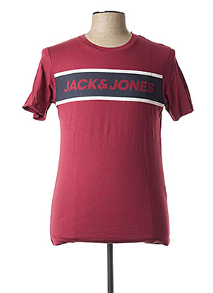 T-shirt manches courtes rouge JACK & JONES pour homme