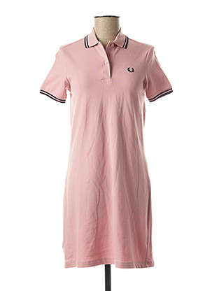 Robe mi-longue rose FRED PERRY pour femme