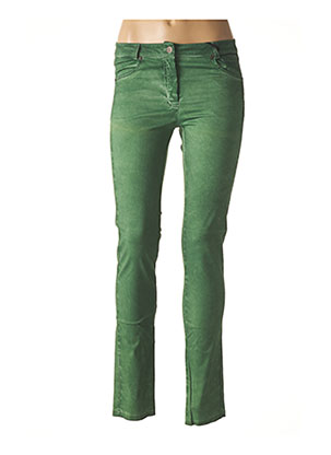Pantalon slim vert TRICOT CHIC pour femme