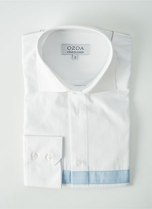 Chemise manches longues blanc OZOA pour homme
