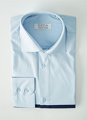 Chemise manches longues bleu OZOA pour homme