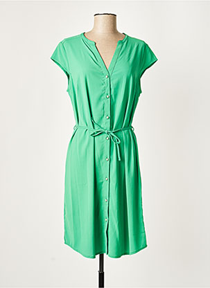 Robe mi-longue vert FELINO pour femme
