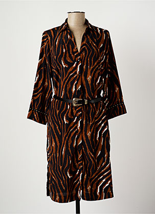 Jus D Orange Robes Mi Longues Femme De Couleur Marron 1955378 marron Modz