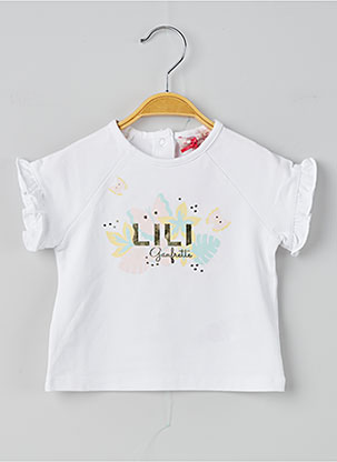 T-shirt blanc LILI GAUFRETTE pour fille
