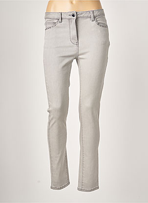 Pantalon gris slim femme best sale