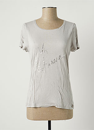 T-shirt gris BLANC BOHEME pour femme