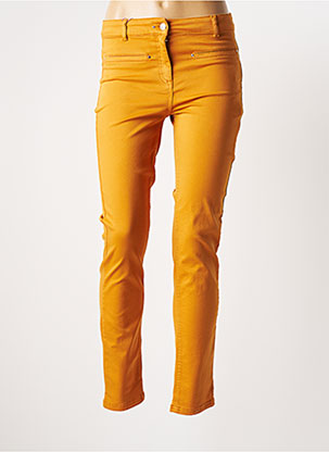 ONE GREEN ELEPHANT Jeans coupe slim de couleur jaune en soldes pas cher 1916168 jaune0 Modz