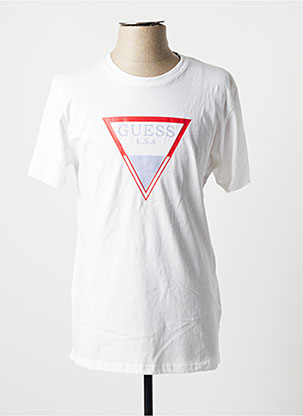 T-shirt blanc GUESS pour homme