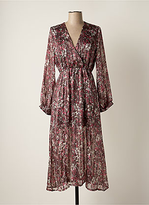 Robe Longue Manches Longues Marron Les Petites Fleurs Femme