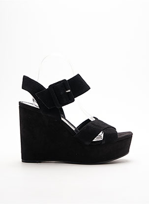 Sandales/Nu Pieds Talon Compensé Noir Altraofficina Femme